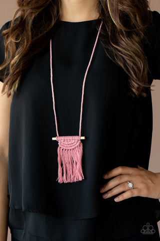 Paparazzi Accessories Between You and MACRAME - Pink