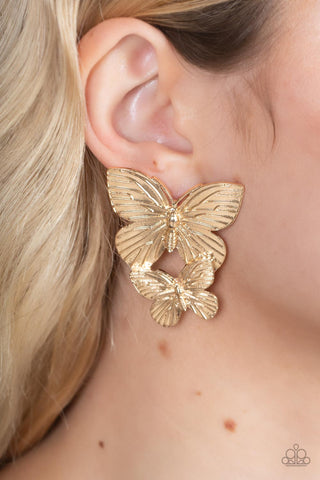 Paparazzi Accessories Blushing Butterflies - Gold